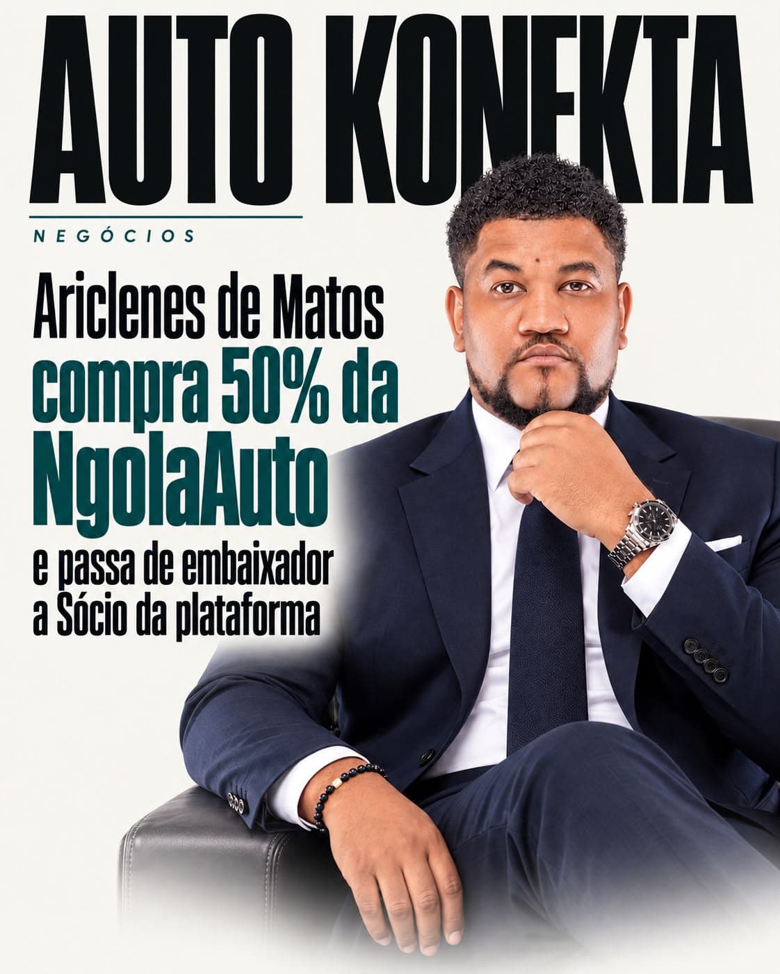 Capa da edição n.º 01 da Auto Konekta, com Ariclenes de Matos e a NgolaAuto