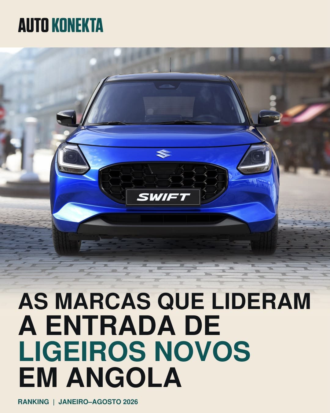 As marcas que lideraram a entrada de ligeiros novos em Angola, Janeiro a Agosto de 2026